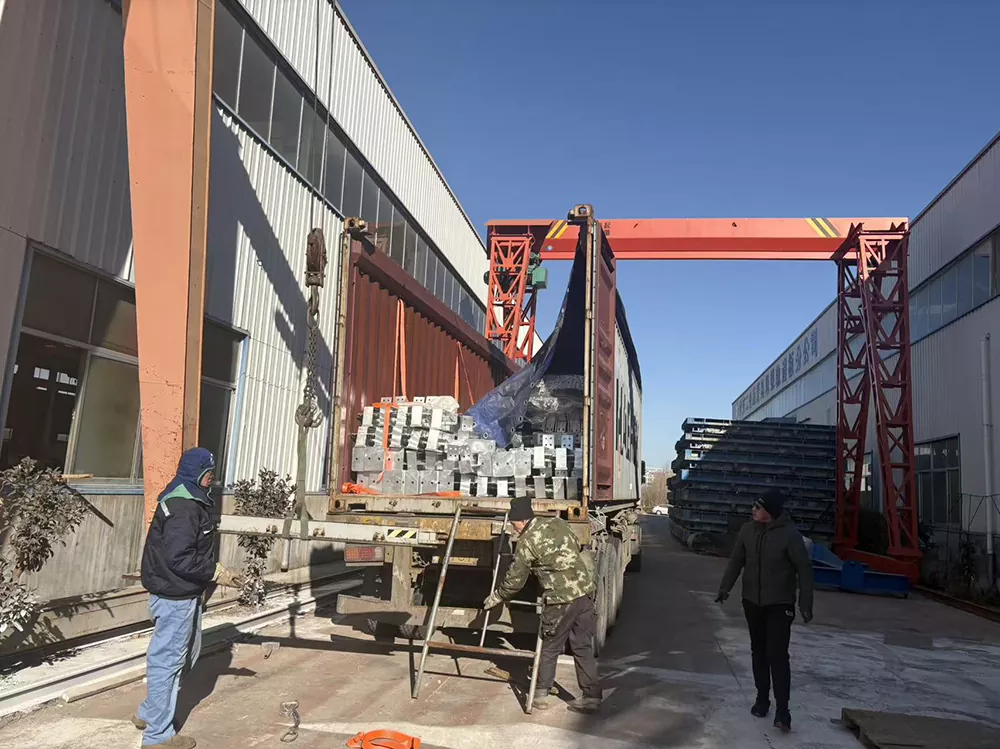 Completed exterior view of prefab steel warehouse building